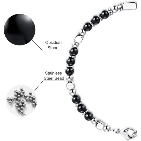 Black Boho Beaded Bracelets for Women Trendy Jewelry Gifts for Lover,Friend - Picture 5 of 6